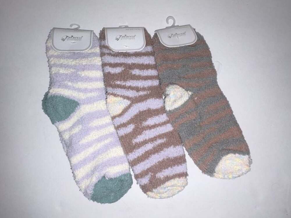 Princess Essentials Women's Super Soft Fuzzy Slipper Socks 3-Pair Pack